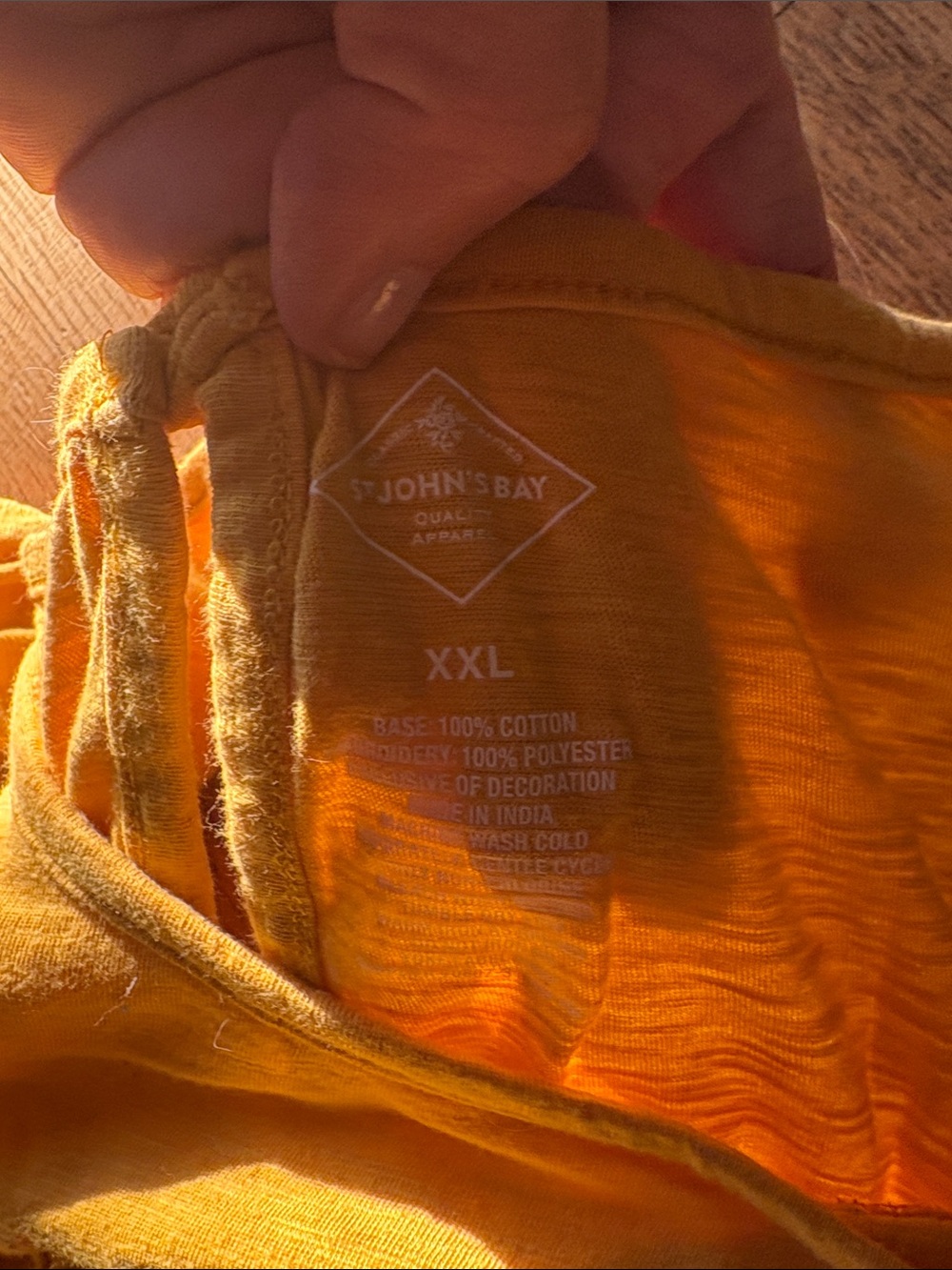 St. John's Bay Yellow Embroidered Peasant top - Picture 3 of 4